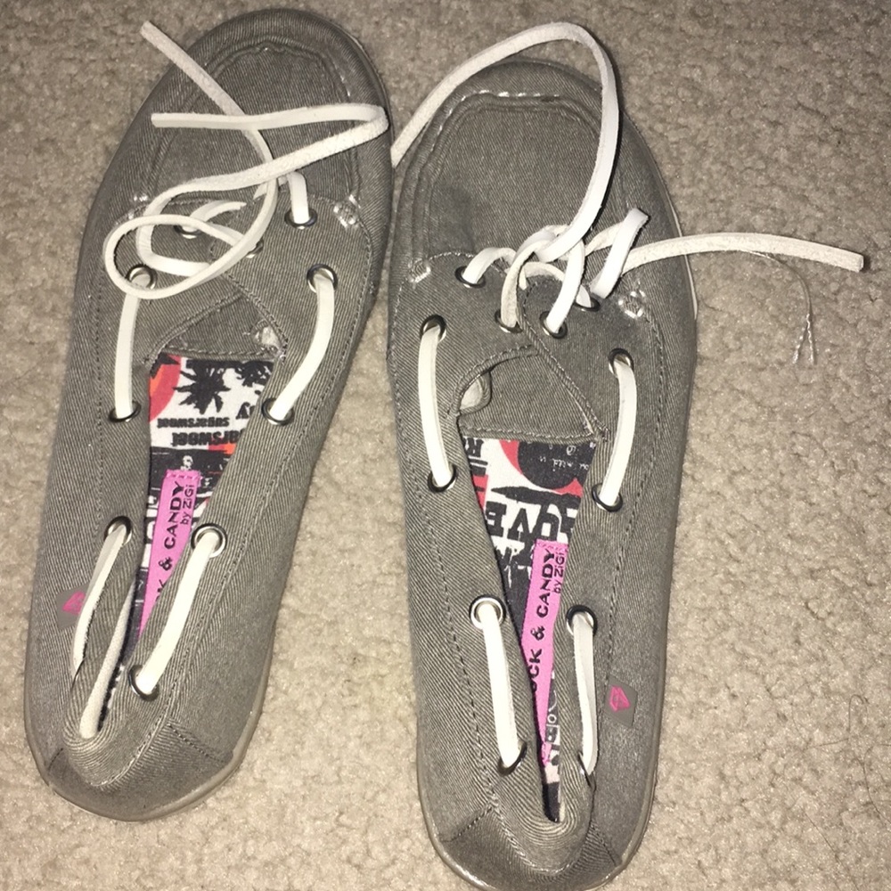 Grey boat shoes